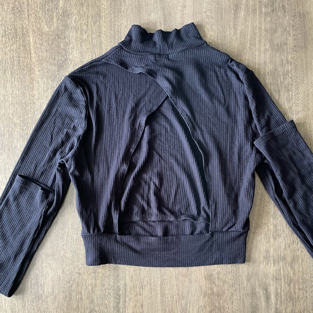 Black Open Back Long Sleeve